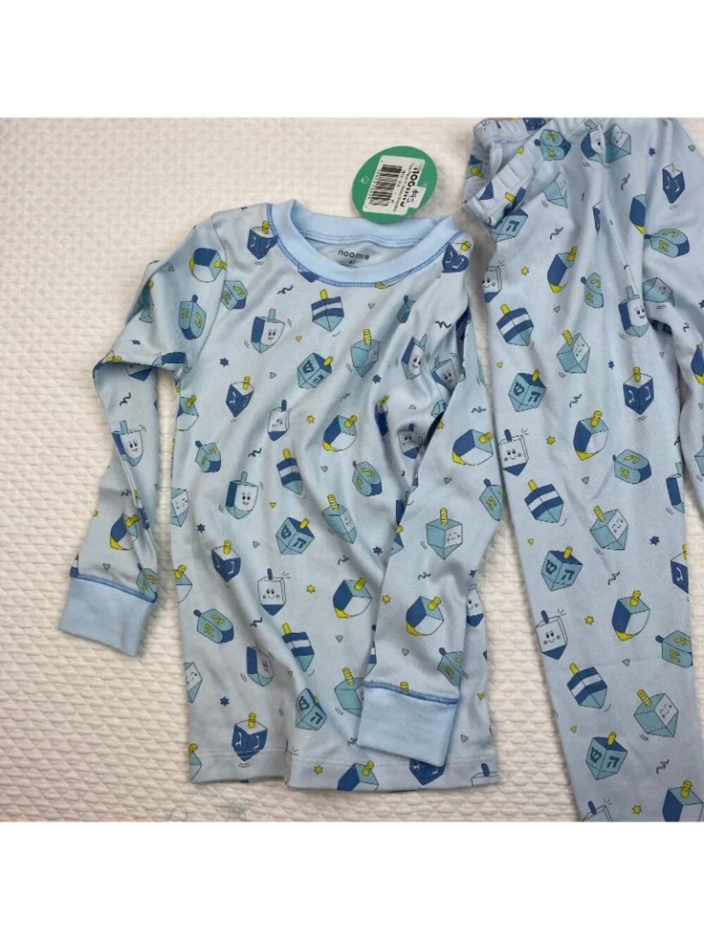 Noomie 2 Piece Pajamas Kids Boys Size 4T Blue Happy Dreidels Long Sleeve